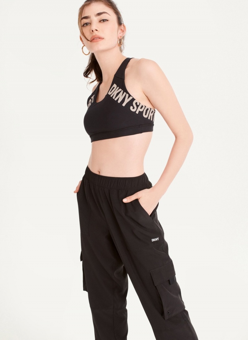 Women's Dkny Cargo With Pockets Jogger Black | J9241219