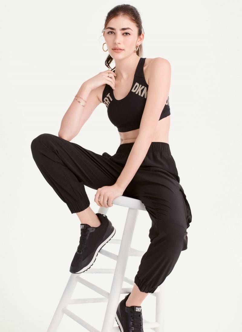 Women's Dkny Cargo With Pockets Jogger Black | J9241219