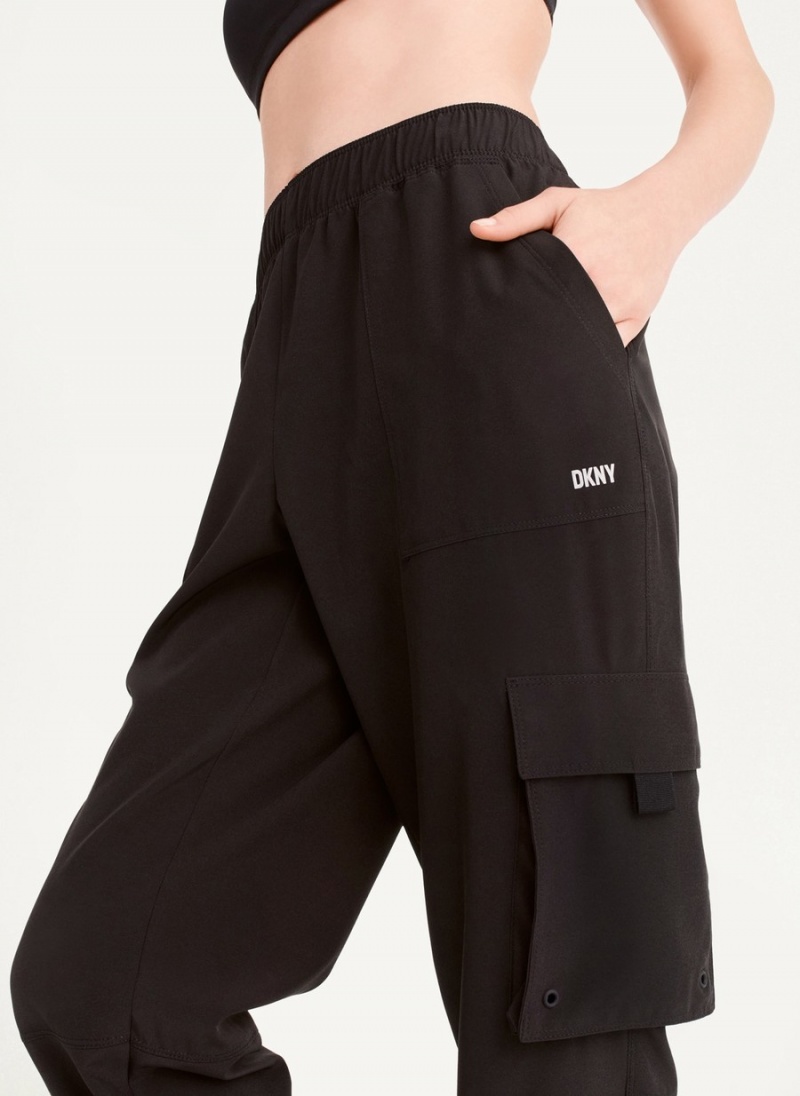 Women's Dkny Cargo With Pockets Jogger Black | J9241219