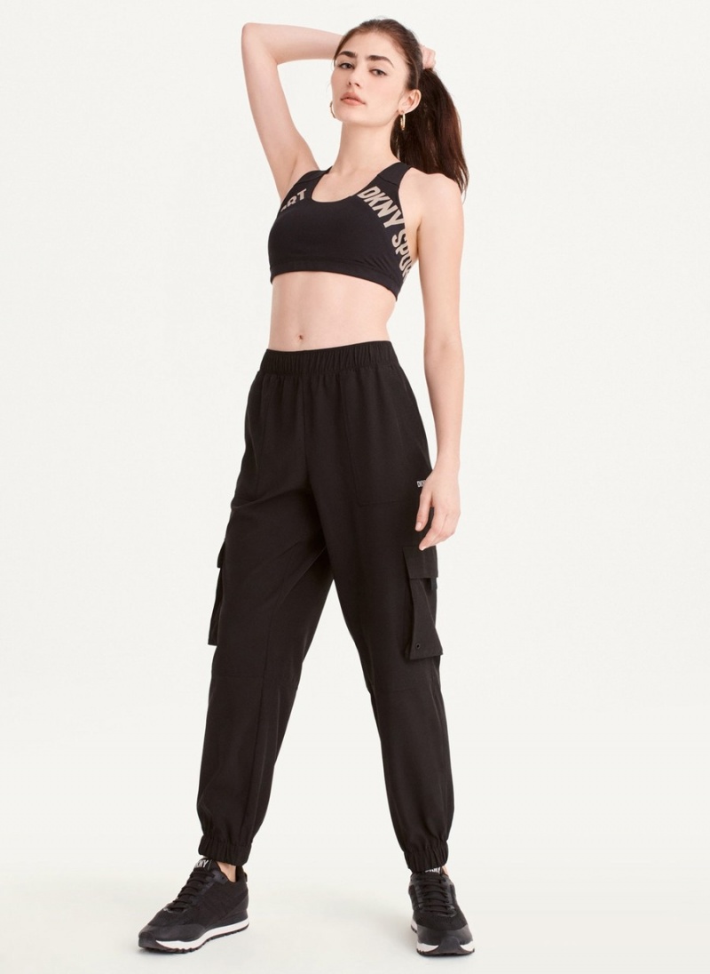 Women\'s Dkny Cargo With Pockets Jogger Black | J9241219