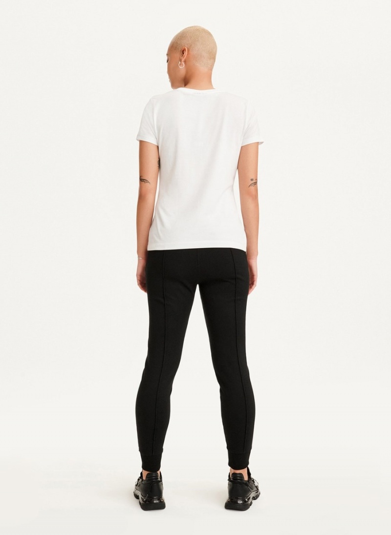 Women's Dkny Coated Box Logo T Shirts White | Z0438676