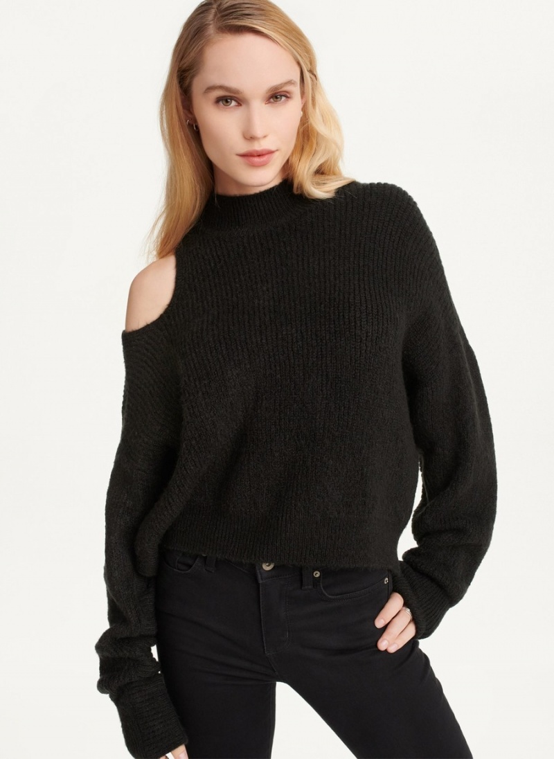 Women's Dkny Cold Shoulder Sweaters Black | O0716495