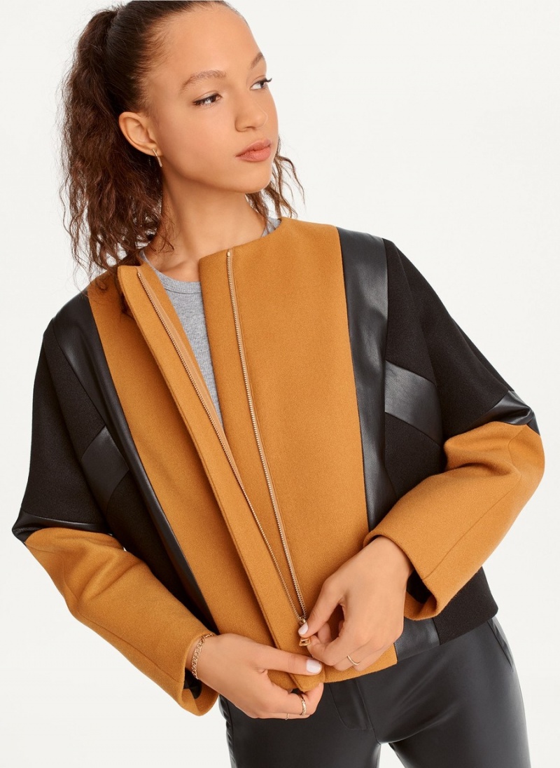 Women's Dkny Colorblock Jackets Brown | S0109557