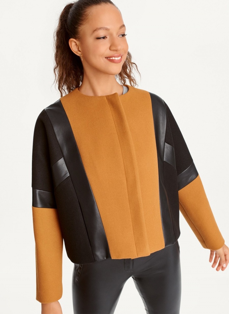 Women's Dkny Colorblock Jackets Brown | S0109557