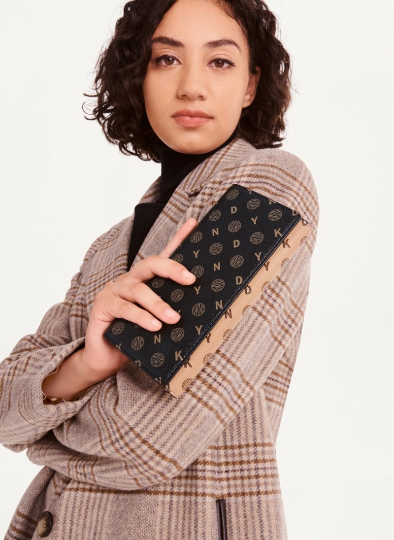 Women's Dkny Continental Wallets Black | R7960925