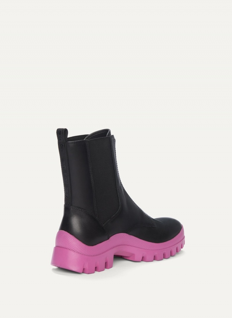 Women's Dkny Contrast Lug Sole Boots Black | P1341759