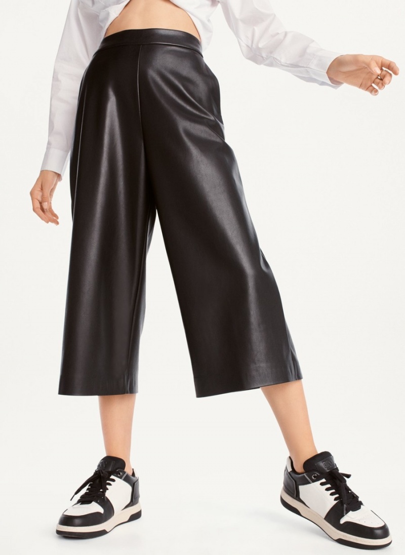 Women's Dkny Crop Wide-Leg Pants Black | M7875035