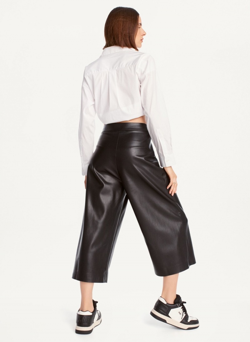 Women's Dkny Crop Wide-Leg Pants Black | M7875035