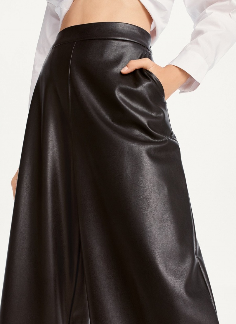 Women's Dkny Crop Wide-Leg Pants Black | M7875035