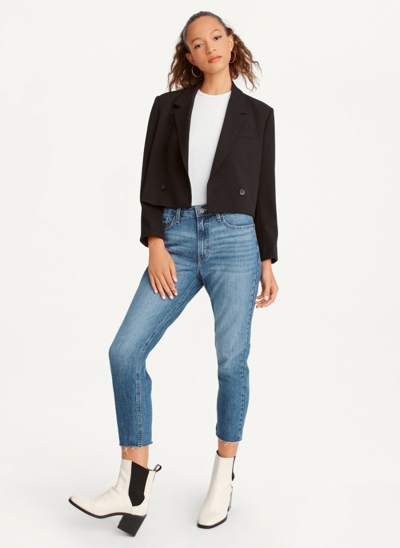 Women\'s Dkny Cropped Blazer Black | C0381906