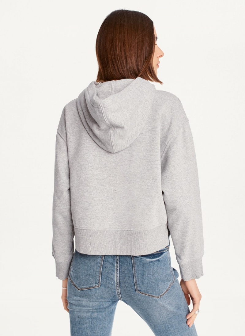 Women's Dkny Cropped Boyfriend Hoodie Grey | E4251277
