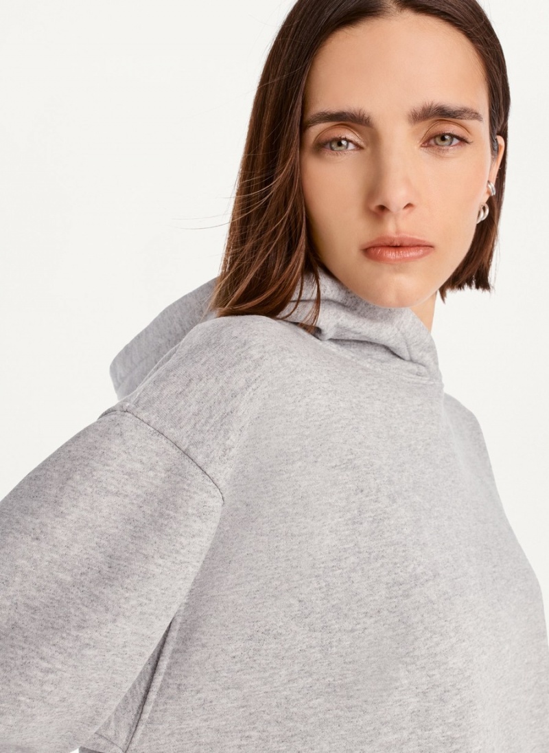 Women's Dkny Cropped Boyfriend Hoodie Grey | E4251277