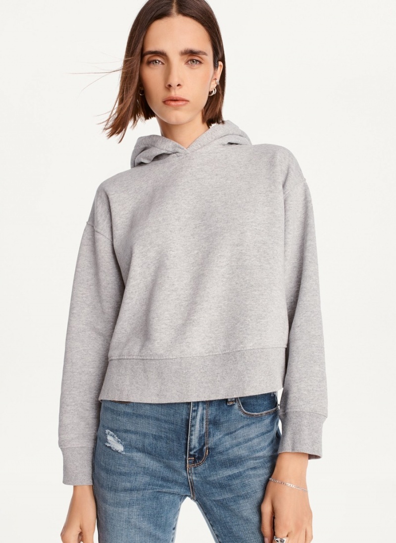 Women's Dkny Cropped Boyfriend Hoodie Grey | E4251277