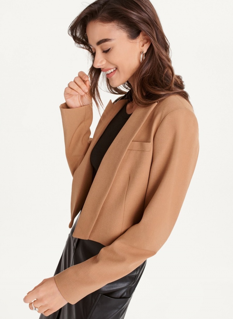 Women's Dkny Cropped Tailored Jackets Brown | K7469971