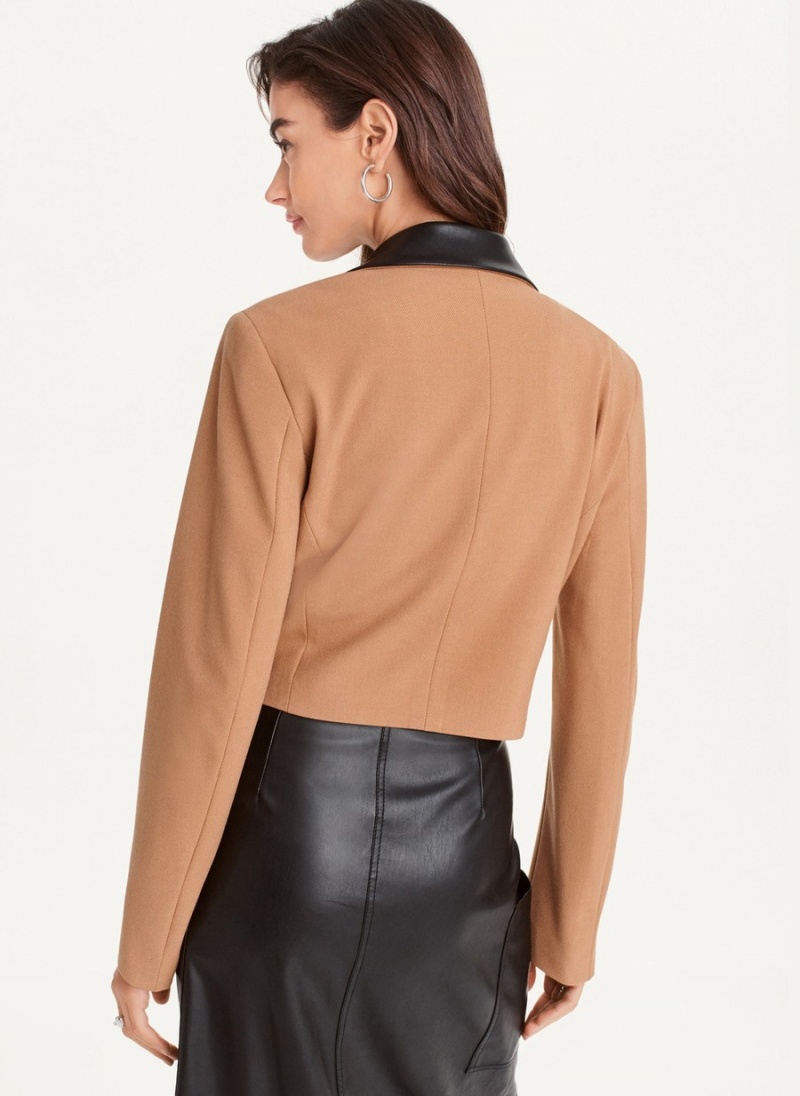 Women's Dkny Cropped Tailored Jackets Brown | K7469971