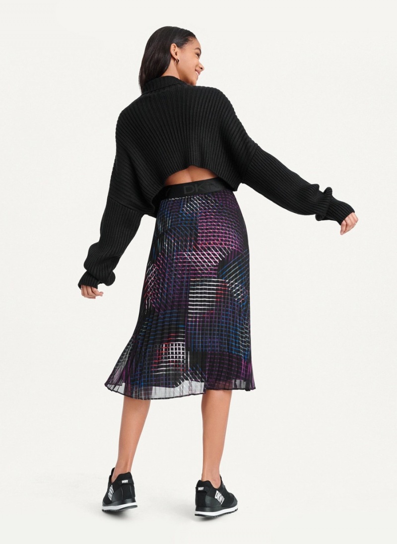 Women's Dkny Cropped Turtleneck Sweaters Black | U2369042
