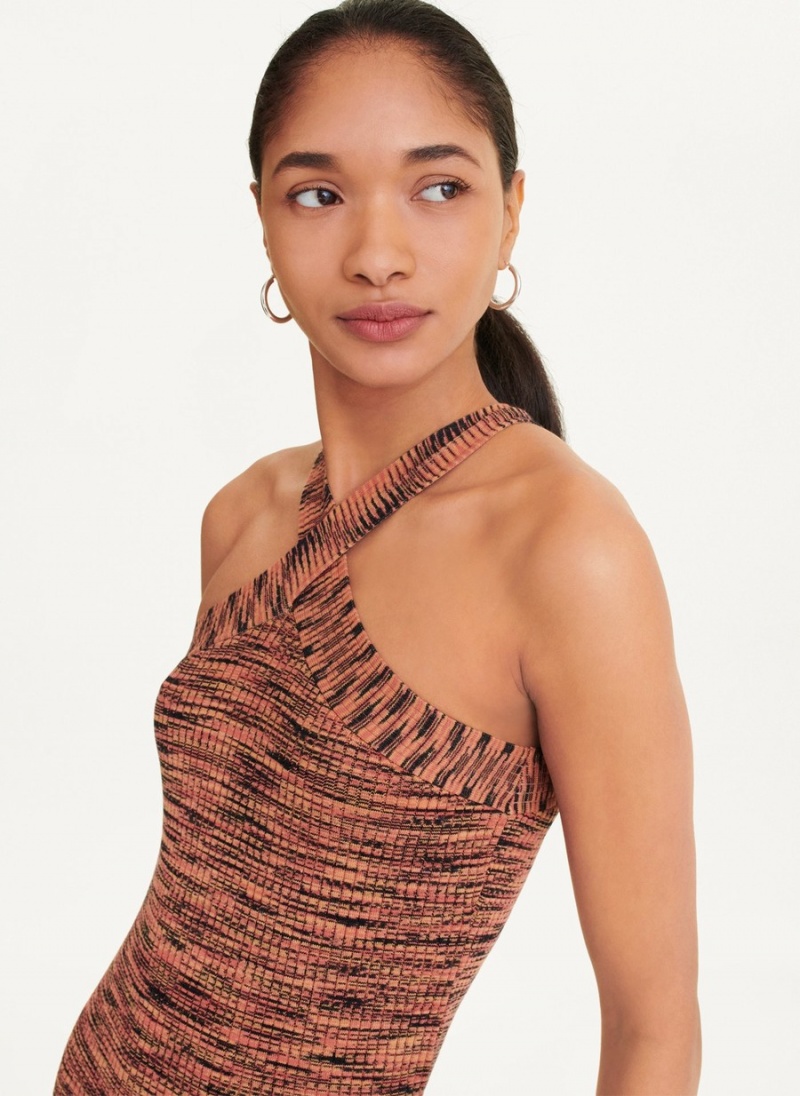 Women's Dkny Crossover Space Dye Sweater Dress Red | H5579878