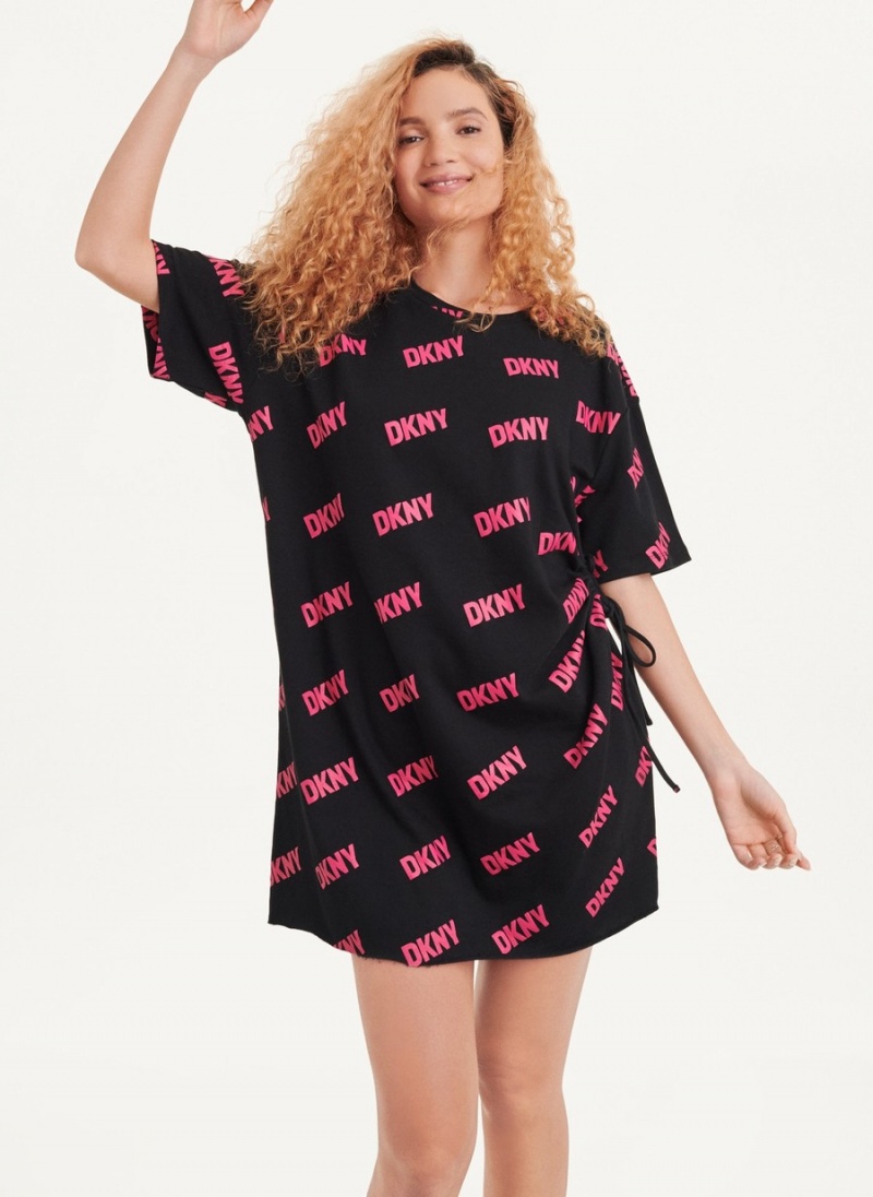 Women's Dkny Cutout T-Shirt Dress Black | O9158827