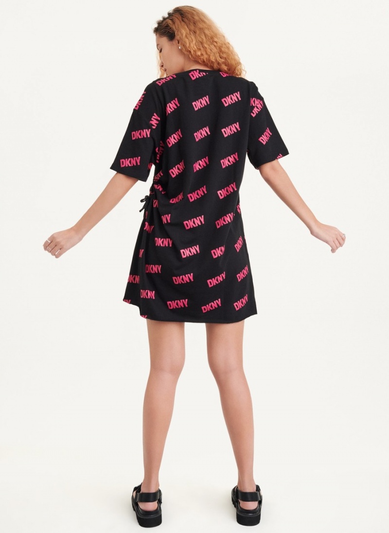 Women's Dkny Cutout T-Shirt Dress Black | O9158827