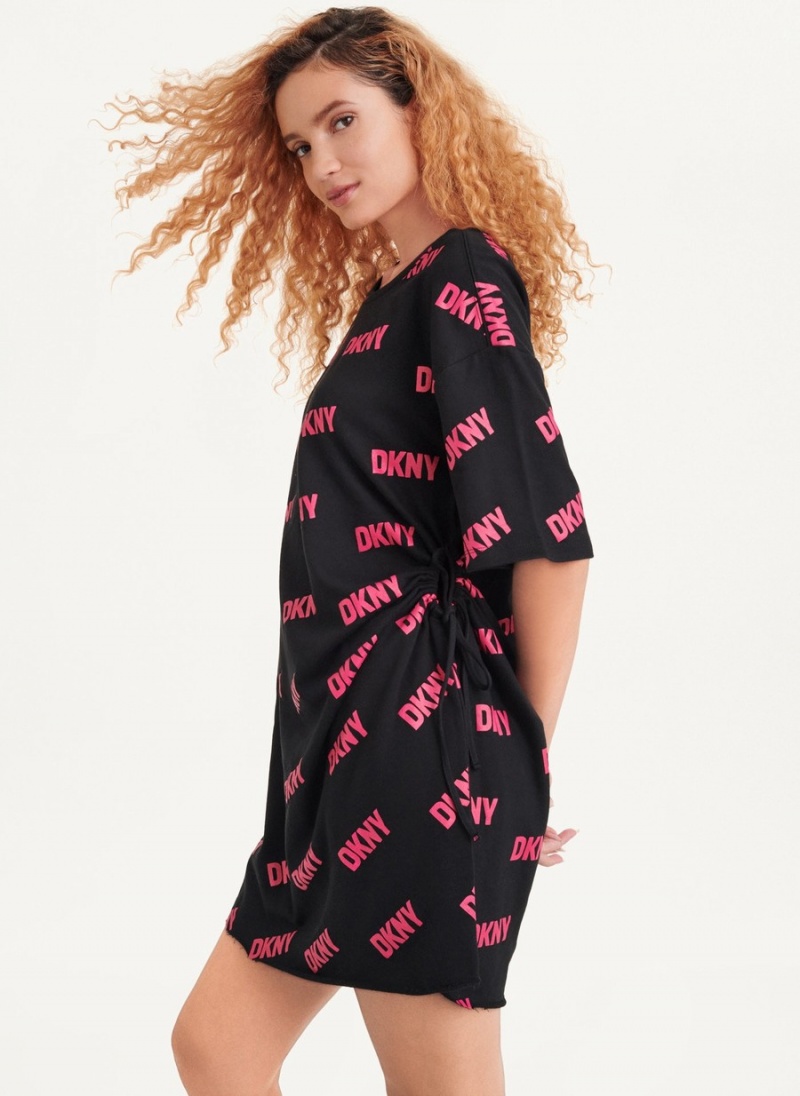 Women's Dkny Cutout T-Shirt Dress Black | O9158827