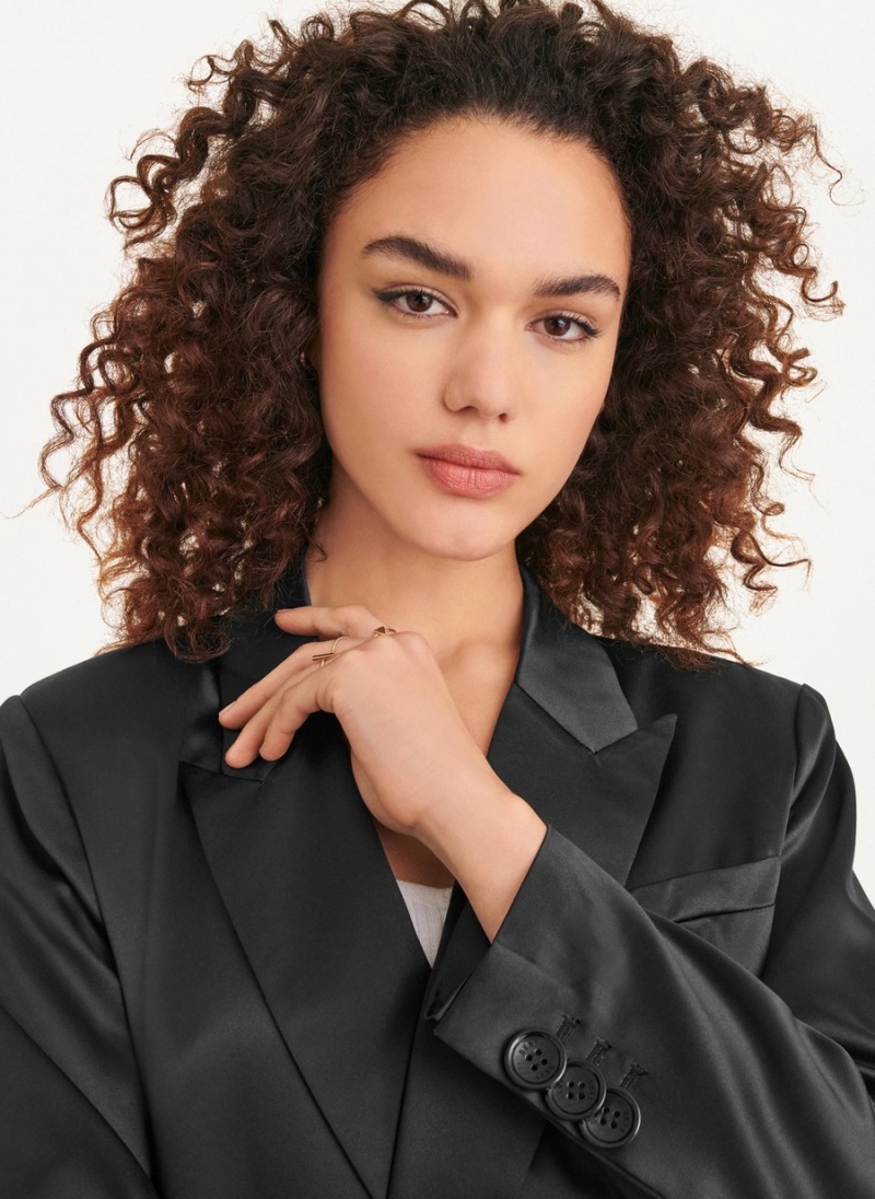 Women's Dkny Double Breasted Jackets Black | K9972575