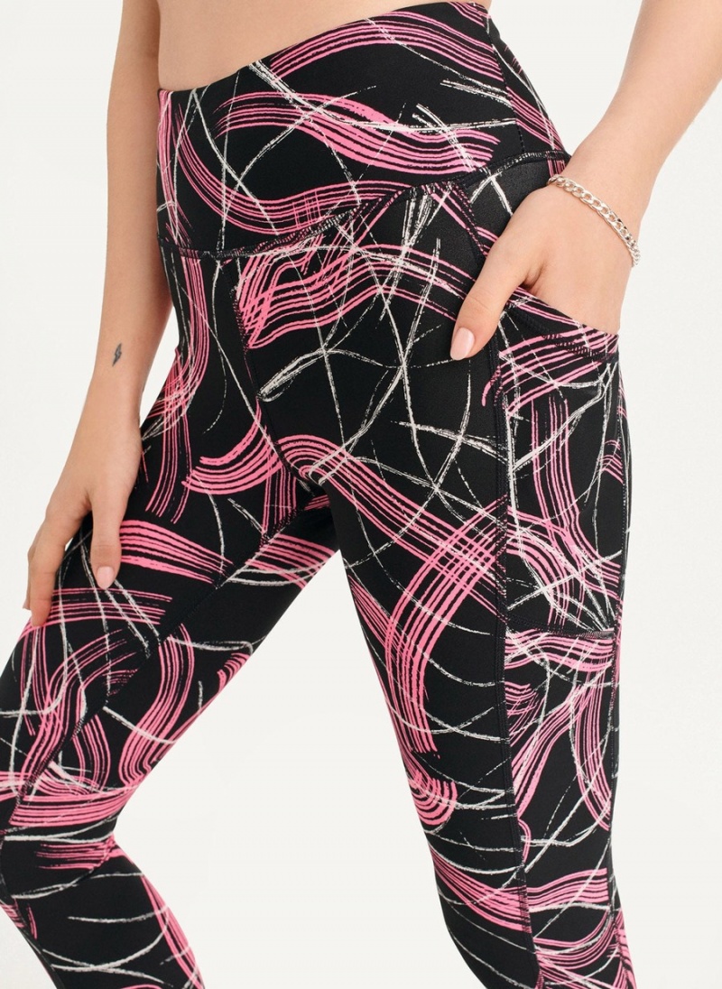 Women's Dkny Electric Shock Print High Waist Leggings Pink | W1596226