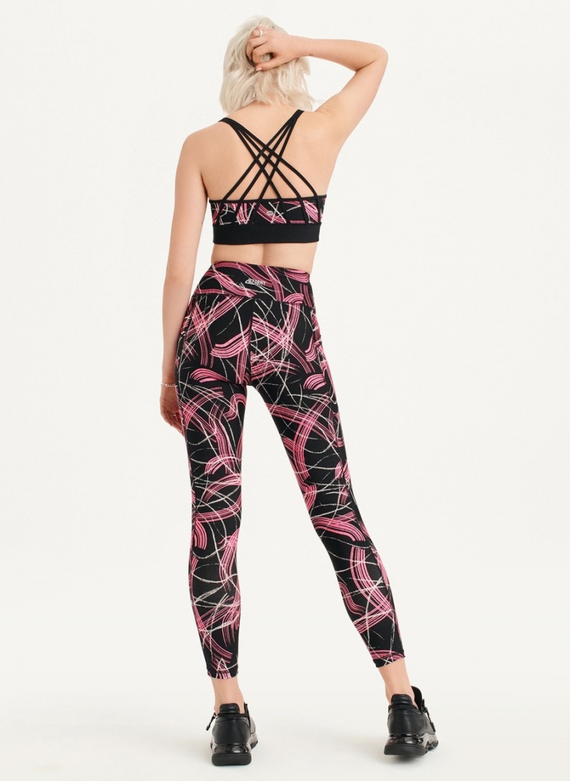 Women's Dkny Electric Shock Print High Waist Leggings Pink | W1596226