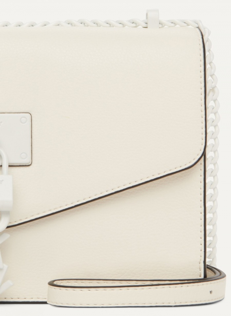 Women's Dkny Elissa Large Flap Shoulder Bags White | S0730849