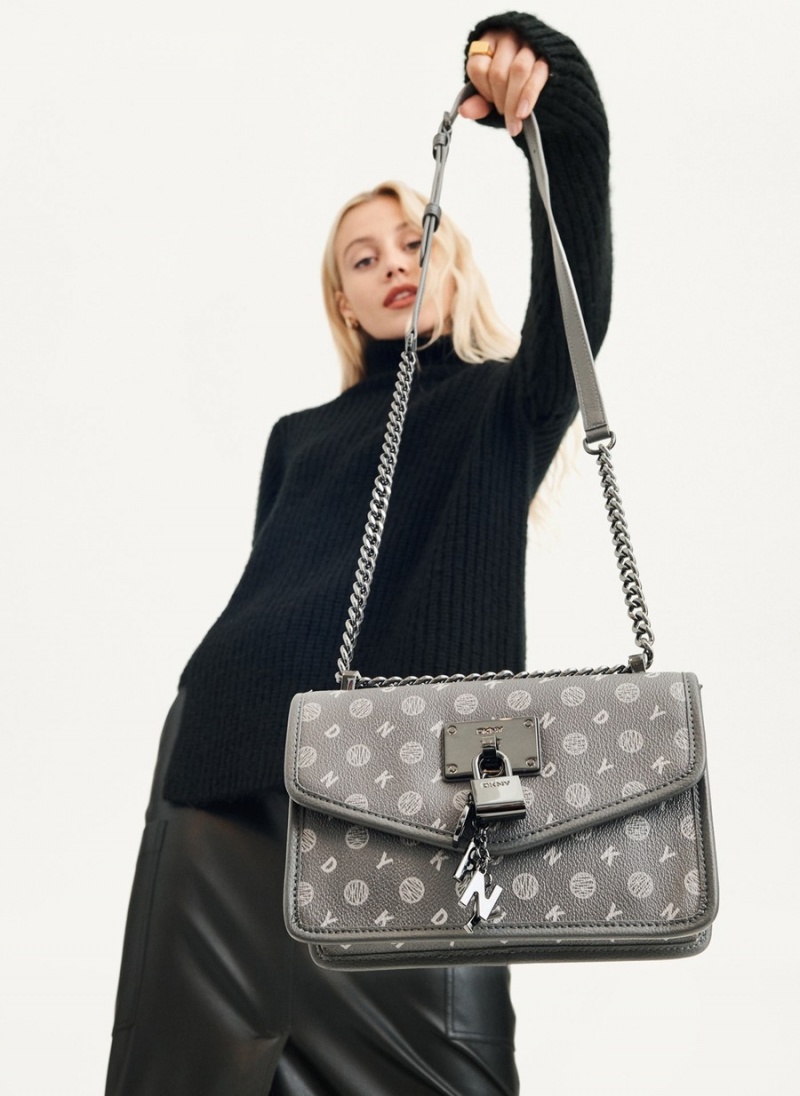 Women's Dkny Elissa Small Heritage Logo Crossbody Bags Black | T3955468