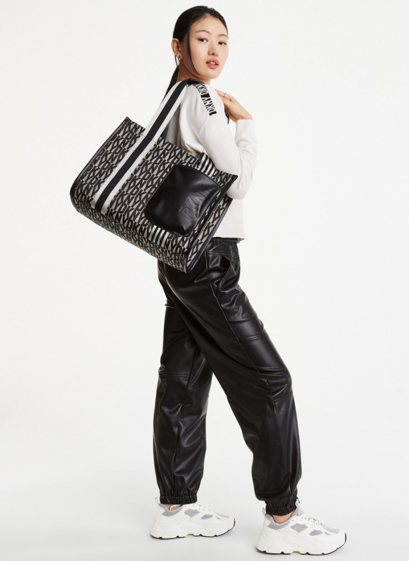 Women's Dkny Essex Saffiano Flap Shoulder Bags Black | O3820724