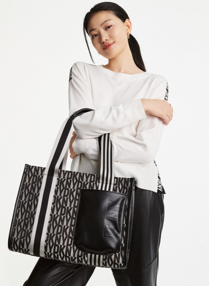 Women's Dkny Essex Saffiano Flap Shoulder Bags Black | O3820724