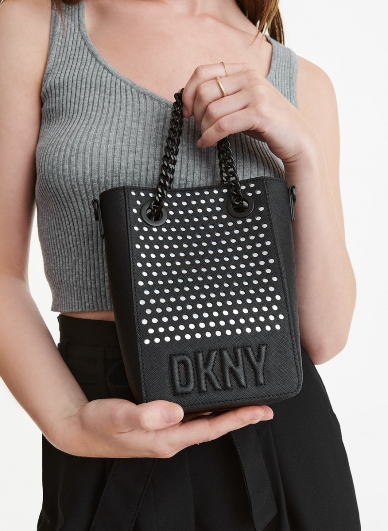 Women's Dkny Essex Saffiano North-South Crossbody Bags Black | Z9732288