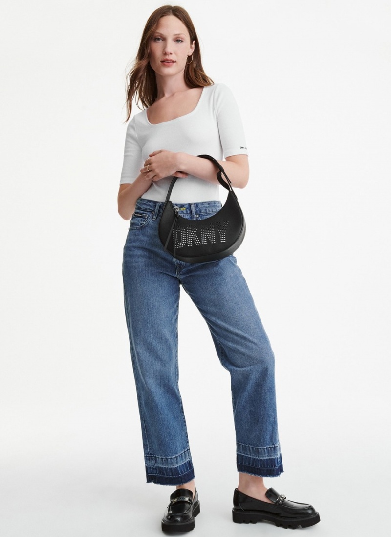 Women's Dkny Essex Saffiano Shoulder Bags Black | J8490991