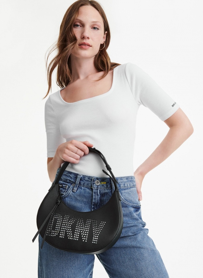 Women\'s Dkny Essex Saffiano Shoulder Bags Black | J8490991