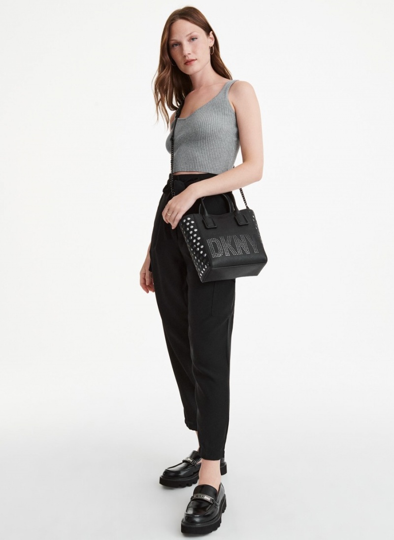 Women's Dkny Essex Saffiano Small Tote Bags Black | X2892277