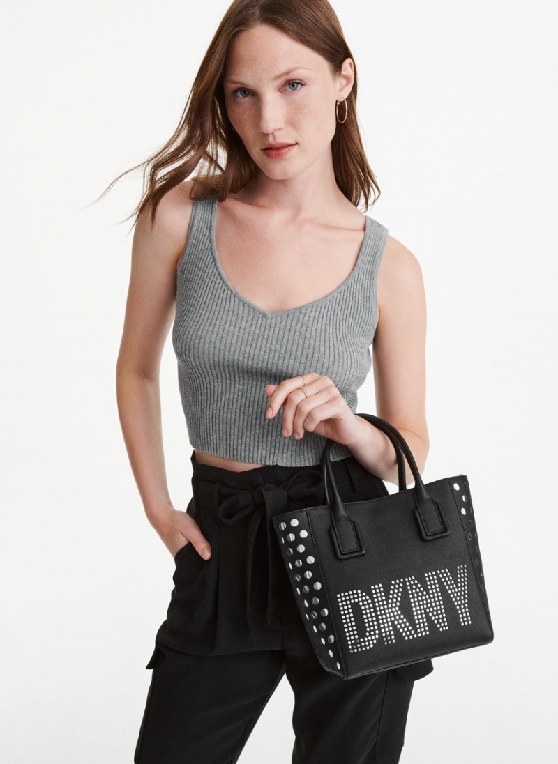 Women's Dkny Essex Saffiano Small Tote Bags Black | X2892277
