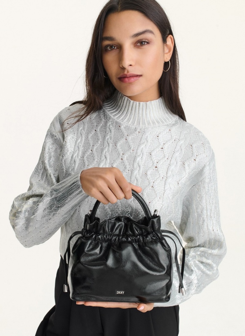Women's Dkny Feven Top Handle Bucket Bags Black | F3091220
