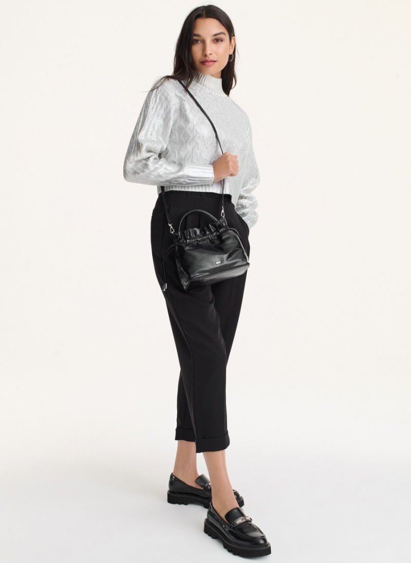 Women's Dkny Feven Top Handle Bucket Bags Black | F3091220
