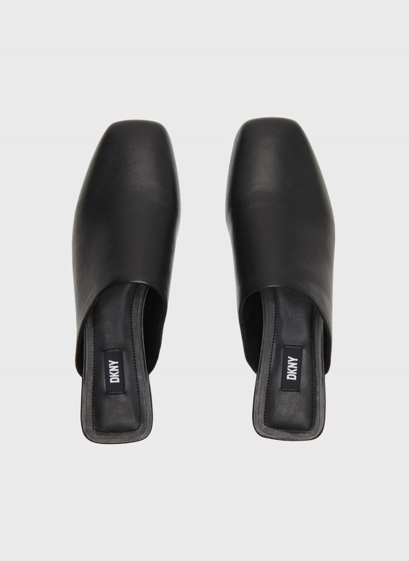 Women's Dkny Flat Mules Black | F6613619
