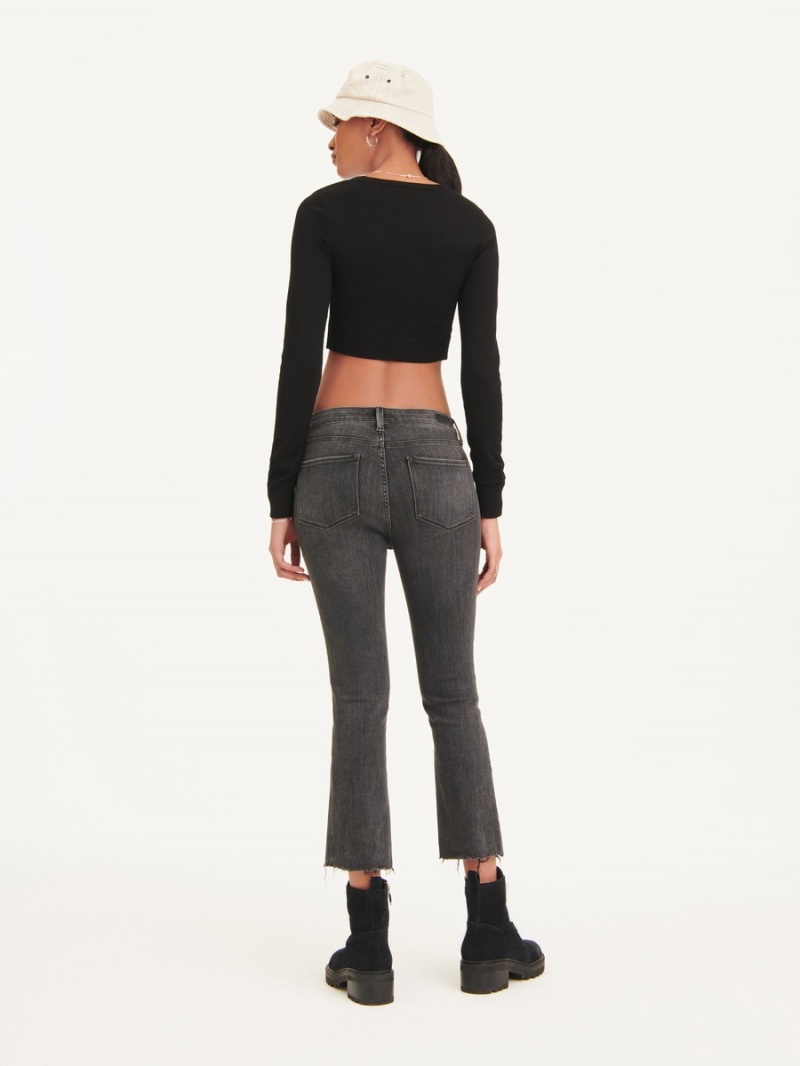 Women's Dkny Foundation Slim Stright Crop With Raw Hem Jeans Grey | M6127066