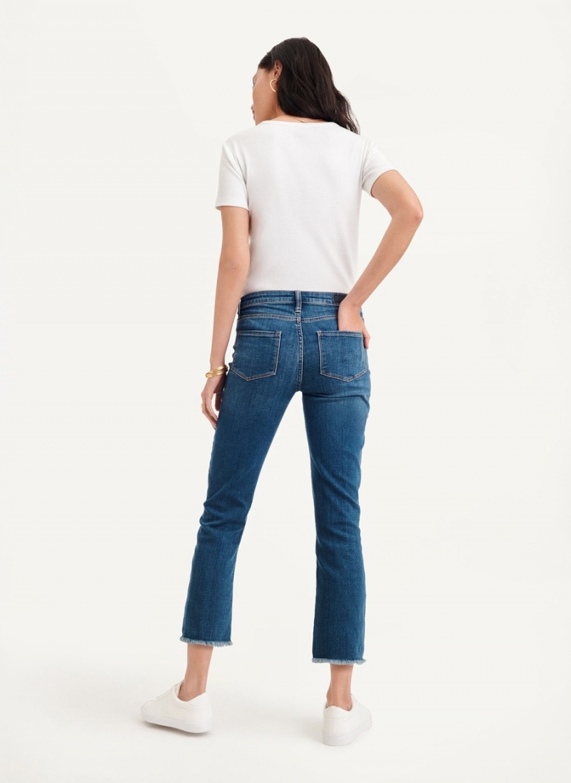 Women's Dkny Foundation - Slim Stright Crop Jeans Blue | F9820676