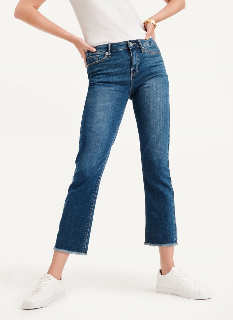 Women's Dkny Foundation - Slim Stright Crop Jeans Blue | F9820676