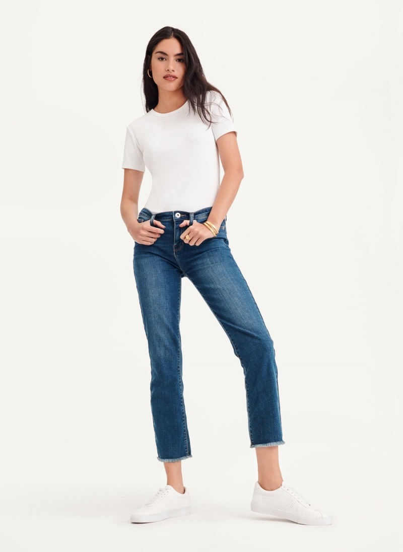 Women\'s Dkny Foundation - Slim Stright Crop Jeans Blue | F9820676