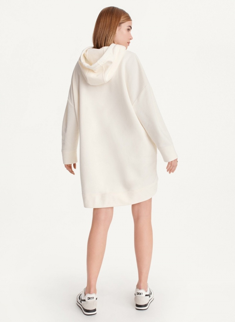 Women's Dkny French Terry Oversized Hoodie White | Z3031428