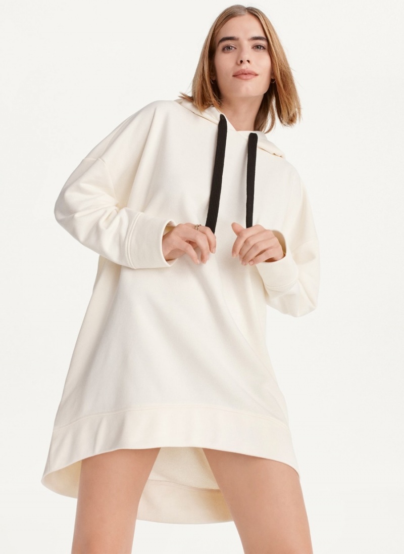Women's Dkny French Terry Oversized Hoodie White | Z3031428