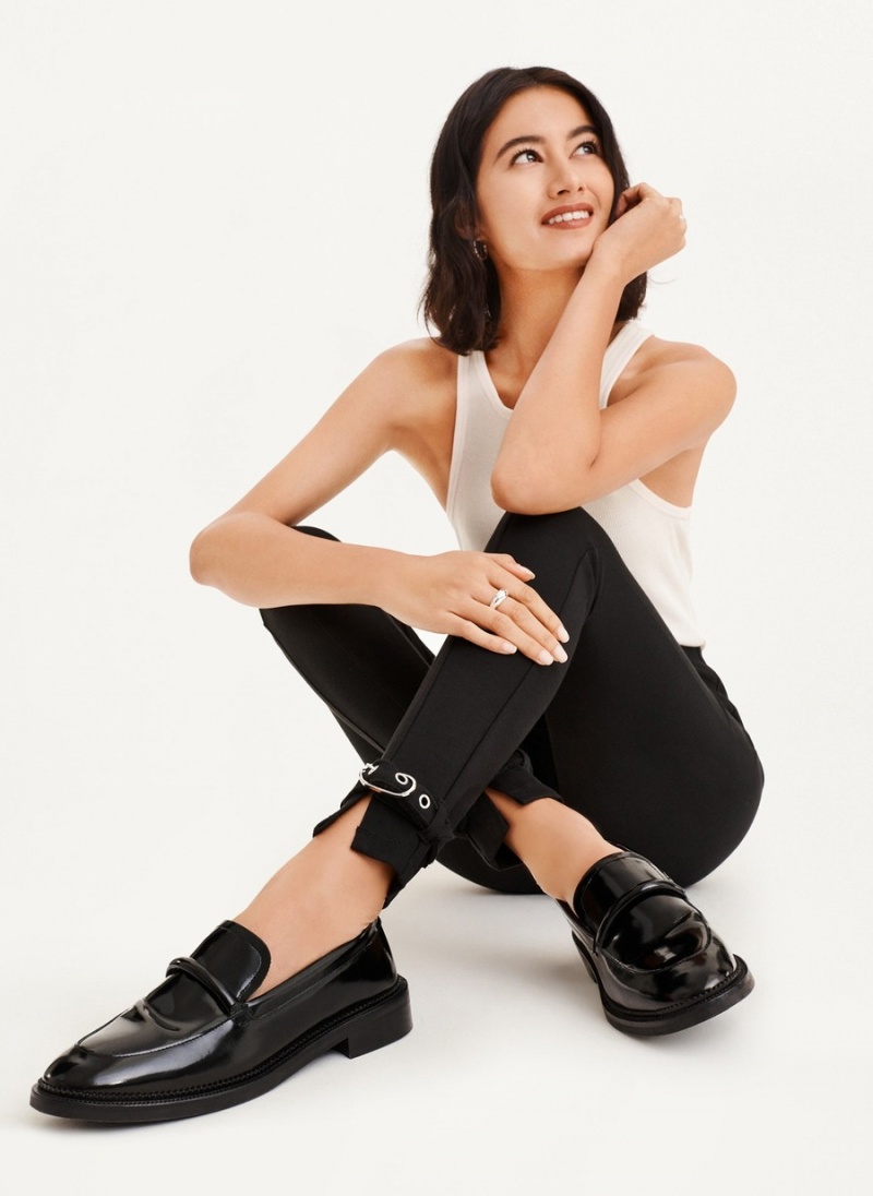Women's Dkny Front Seam With Buckled Ankle Leggings Black | O5820523