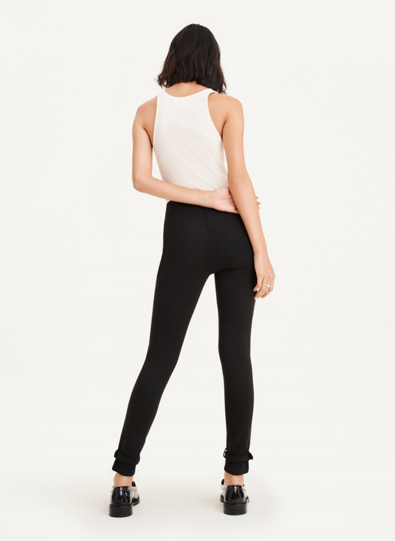Women's Dkny Front Seam With Buckled Ankle Leggings Black | O5820523