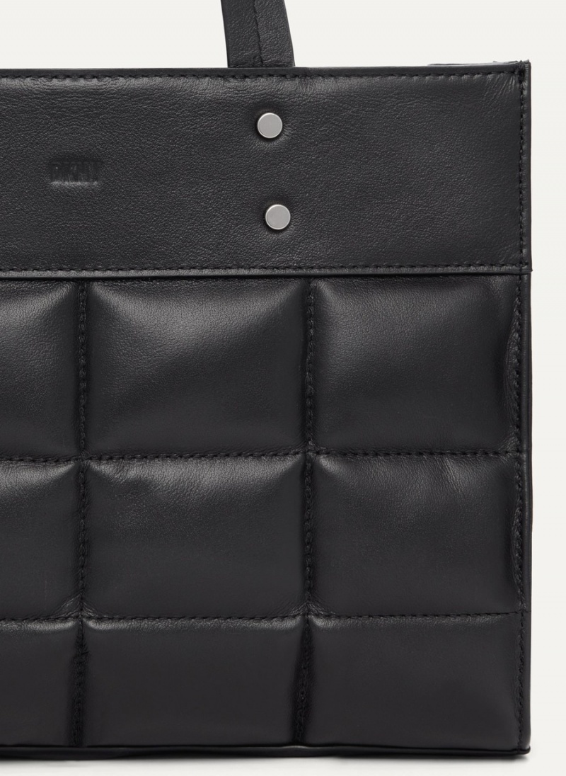 Women's Dkny Globalist Small Quilted Book Tote Bags Black | X4560243