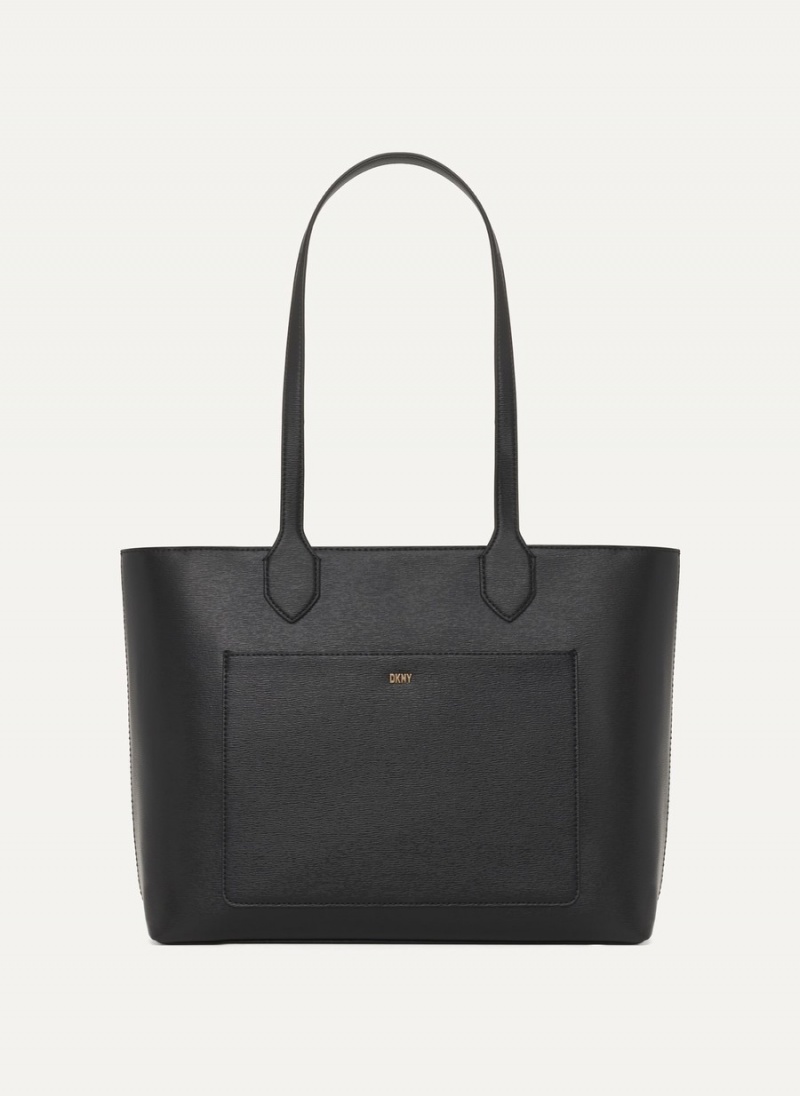Women's Dkny Globalist Small Quilted Book Tote Bags Black | X4560243