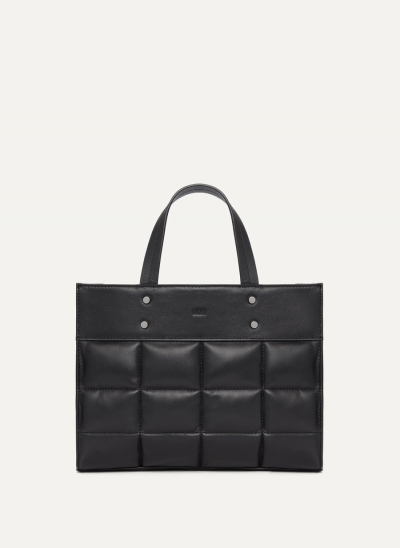 Women\'s Dkny Globalist Small Quilted Book Tote Bags Black | X4560243